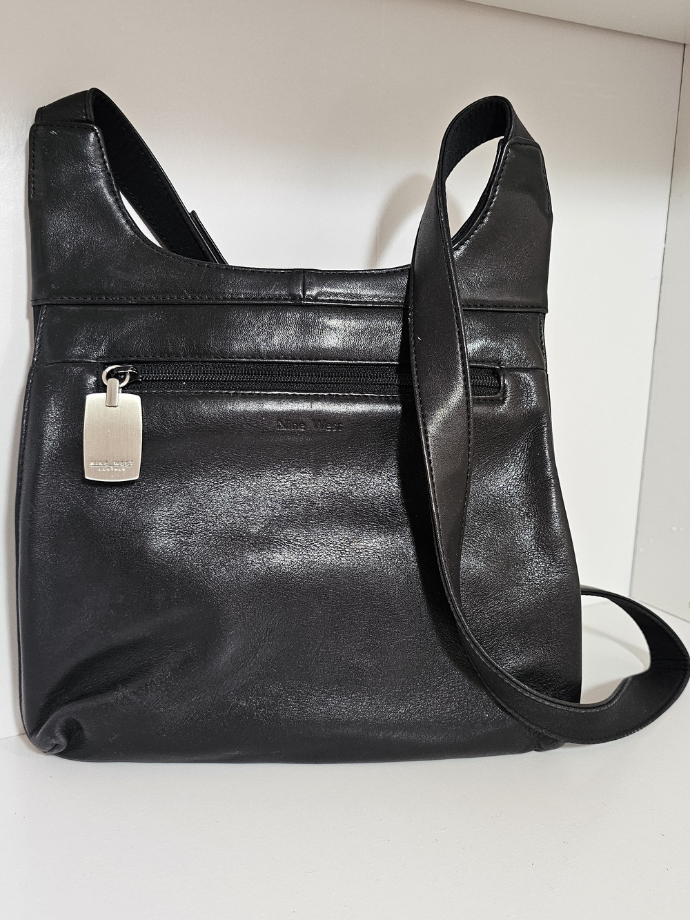 Nine West Black Leather Crossbody Bag